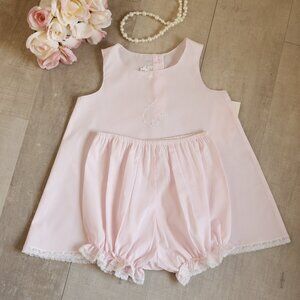 Pink Dress Slip with Pantaloon Bloomer Set Summer Vacation Beach Portrait NWT